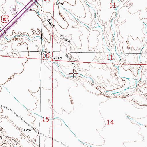 Topographic Map of Rock Creek, NM
