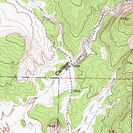Topographic Map of Rock House Canyon, NM