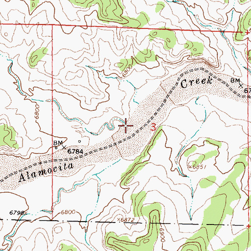 Topographic Map of Rock House Canyon, NM