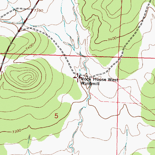 Topographic Map of Rock House West Windmill, NM