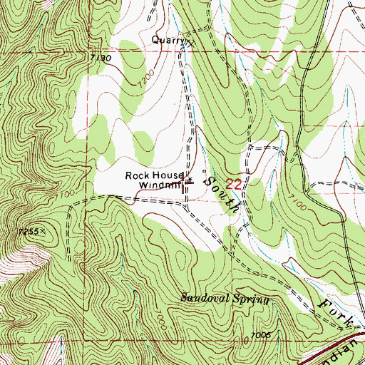 Topographic Map of Rock House Windmill, NM