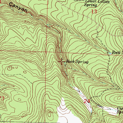 Topographic Map of Rock Spring, NM