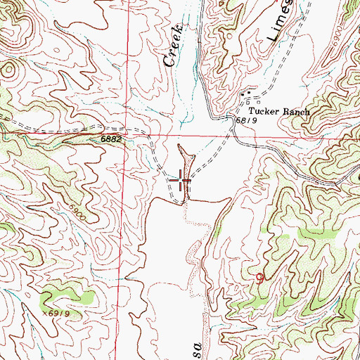 Topographic Map of Rock Springs Canyon, NM