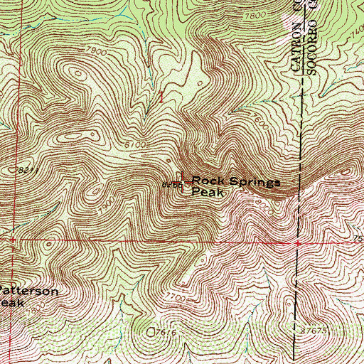 Topographic Map of Rock Springs Peak, NM