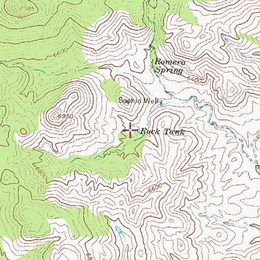 Topographic Map of Rock Tank, NM