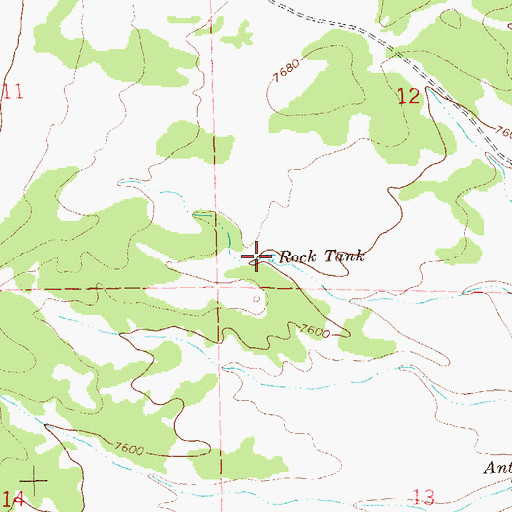 Topographic Map of Rock Tank, NM