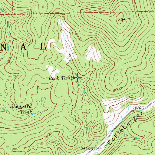 Topographic Map of Rock Tanks, NM