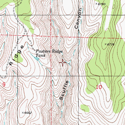 Topographic Map of Rock Waterhole Canyon, NM