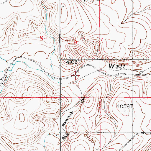 Topographic Map of Rock Waterhole Canyon, NM