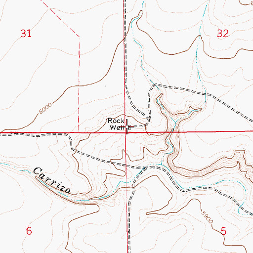 Topographic Map of Rock Well, NM