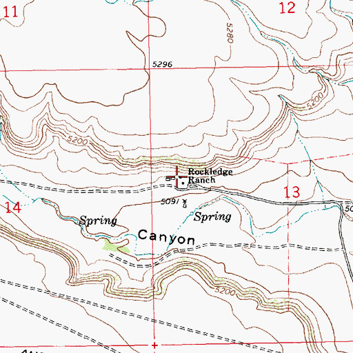 Topographic Map of Rockledge Ranch, NM
