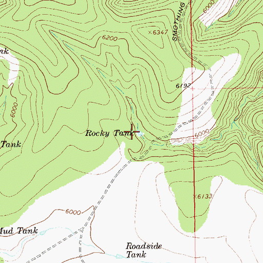 Topographic Map of Rocky Tank, NM