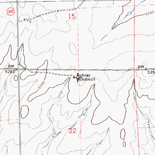 Topographic Map of Rohrer Windmill, NM