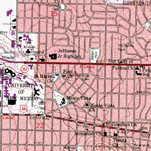 Topographic Map of Roma Green, NM
