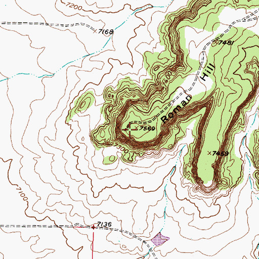 Topographic Map of Roman Hill, NM