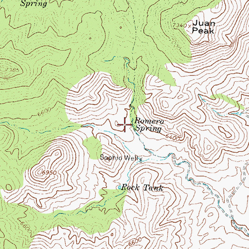 Topographic Map of Romero Spring, NM