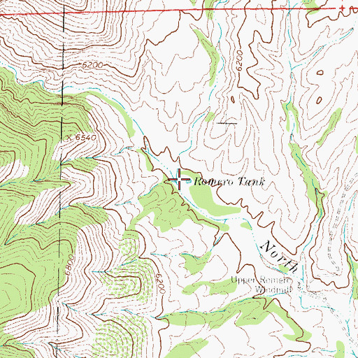 Topographic Map of Romero Tank, NM