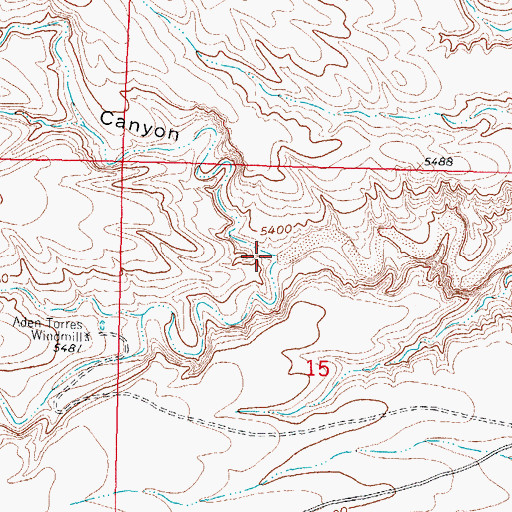Topographic Map of Roque Ramos Canyon, NM