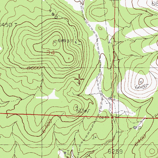 Topographic Map of Rose Mine, NM