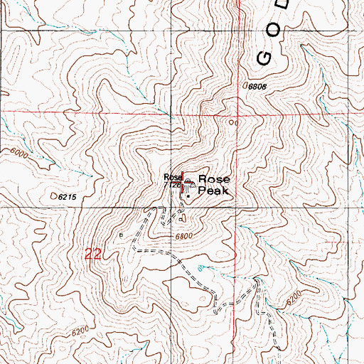 Topographic Map of Rose Peak, NM
