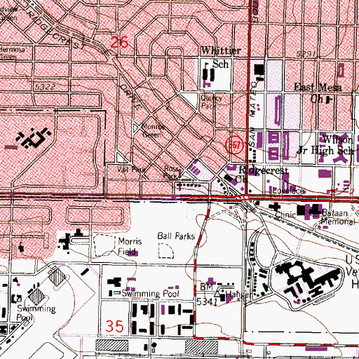 Topographic Map of Ross Park, NM