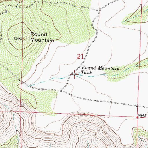 Topographic Map of Round Mountain Tank, NM