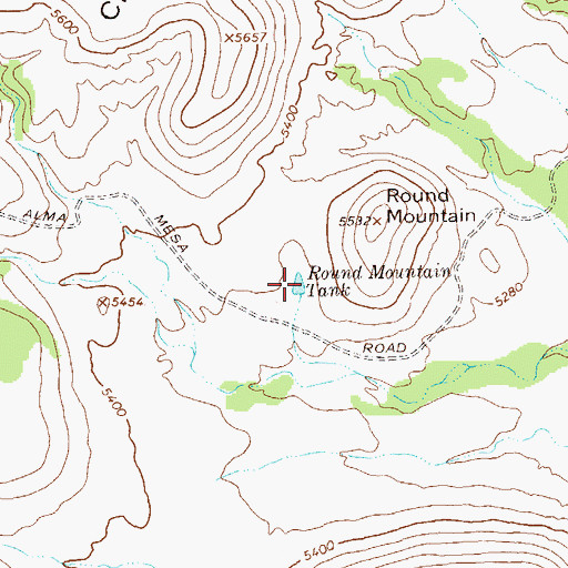 Topographic Map of Little Round Mountain Tank, NM