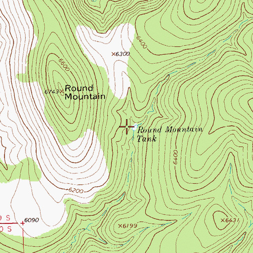 Topographic Map of Round Mountain Tank, NM