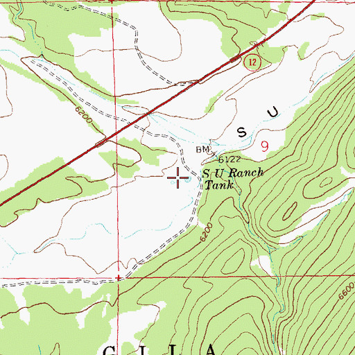 Topographic Map of S U Ranch Tank, NM