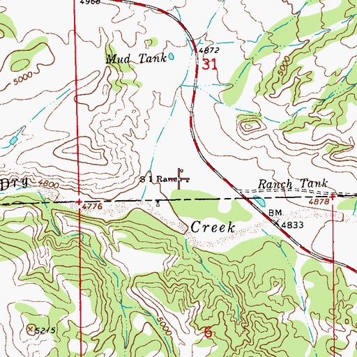 Topographic Map of SI Ranch, NM