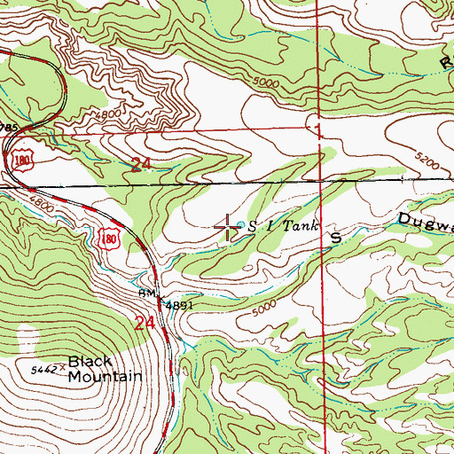 Topographic Map of SI Tank, NM