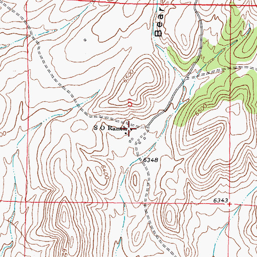 Topographic Map of S O Ranch, NM