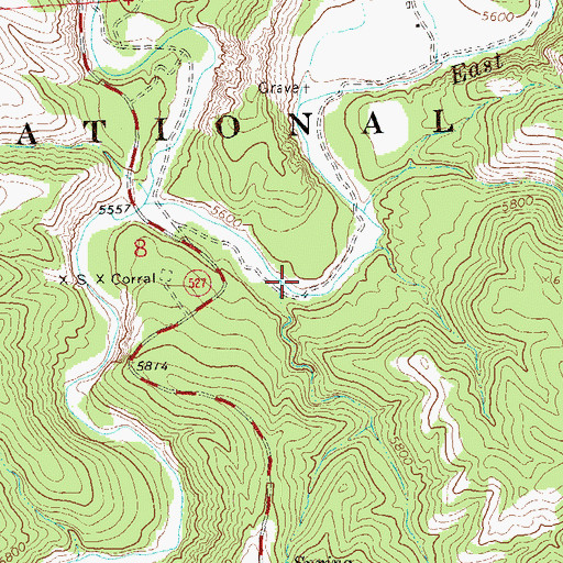 Topographic Map of SA Canyon, NM