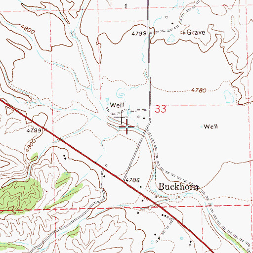 Topographic Map of Sacaton Creek, NM