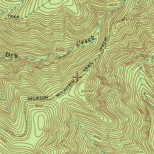 Topographic Map of Sacaton Mountain Trail, NM
