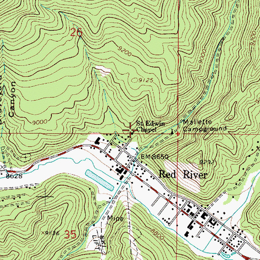 Topographic Map of Saint Edwin Chapel, NM