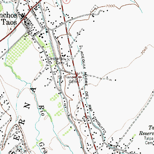 Topographic Map of Saint Francis Cemetery, NM