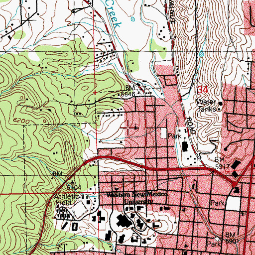 Topographic Map of Saint Marys Academy, NM