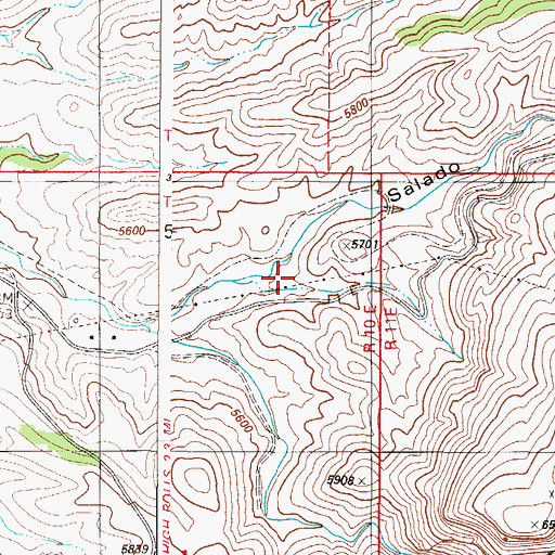 Topographic Map of Salado Canyon, NM