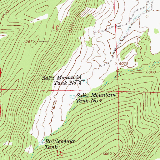 Topographic Map of Saliz Mountain Tank Number 1, NM