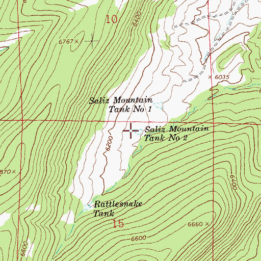 Topographic Map of Saliz Mountain Tank Number 2, NM