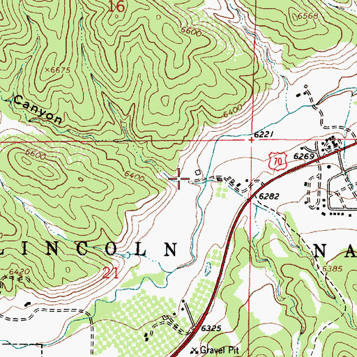 Topographic Map of Salsbury Canyon, NM
