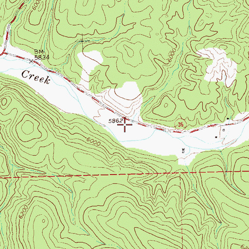 Topographic Map of Salt Creek, NM