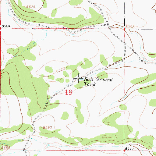 Topographic Map of Salt Ground Tank, NM