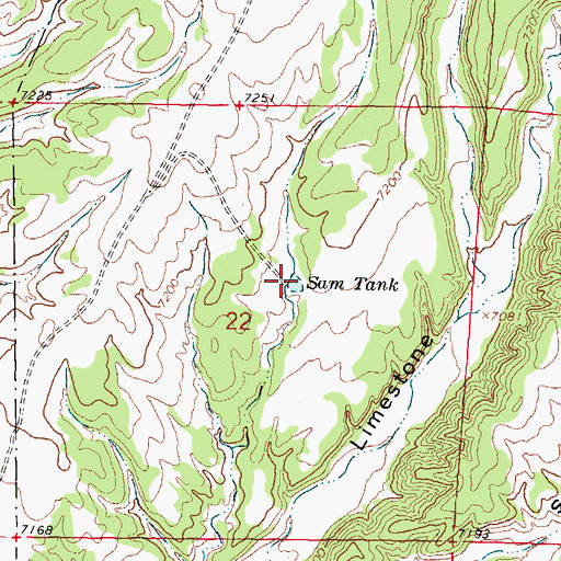 Topographic Map of Sam Tank, NM
