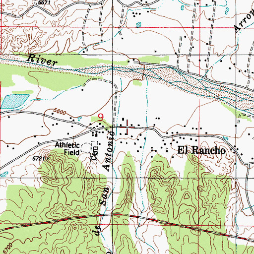 Topographic Map of San Antonio de Padua del Rancho, NM
