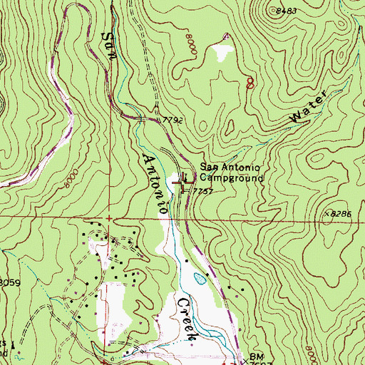 Topographic Map of San Antonio Campground, NM