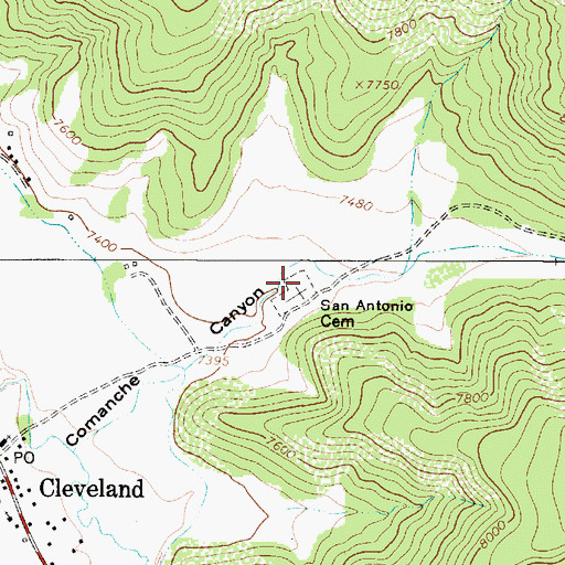 Topographic Map of San Antonio Cemetery, NM