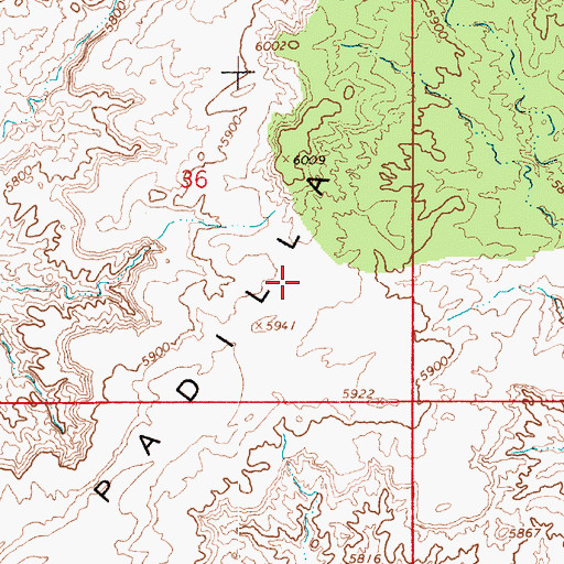Topographic Map of Padilla Mesa, AZ