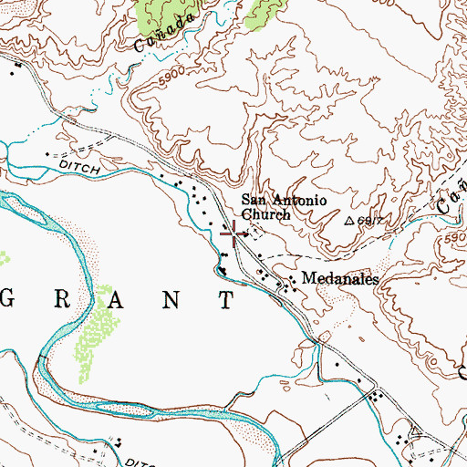 Topographic Map of San Antonio Church, NM